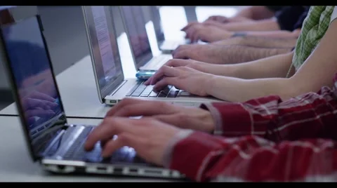 Hands Typing on a Laptop 3 Stock Footage 42698046