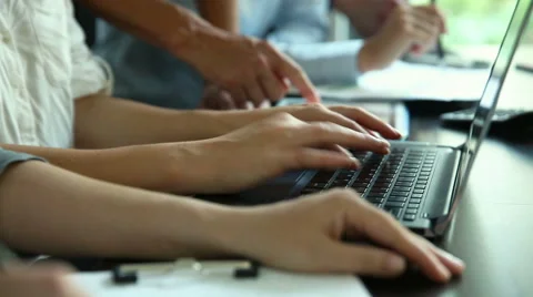 Hands typing with laptop and tablet computer Video stock 53471485