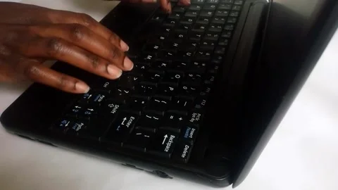 Hands Typing on Laptop and Using Mouse Touchpad Stock Footage 139316174