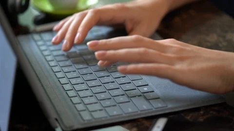 Hands typing on laptop computer Stock Footage 96071614