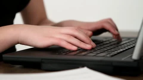 Hands Typing Laptop Video stock 21182719
