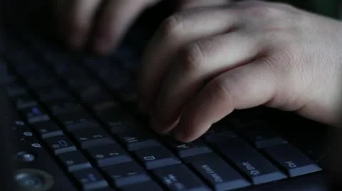 Hands typing on laptop Stock Footage 22028734