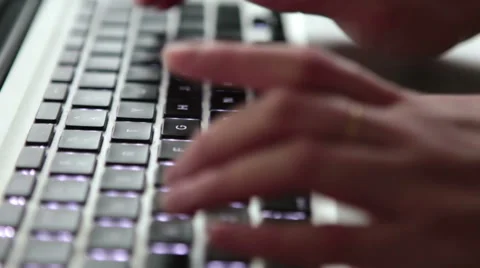 Hands typing on laptop Stock Footage 40883309