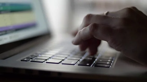 Hands Typing on Laptop Stock Footage 74714718