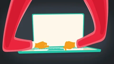 Hands typing on a laptop Stock Footage 126578178