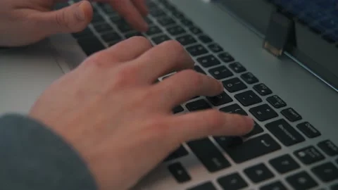Hands typing in a laptop Video stock 132354868