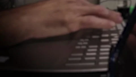Hands typing on a laptop keyboard blurry soft Video stock 164268803