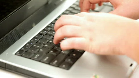 Hands typing on laptop keyboard. 스톡 동영상 305957