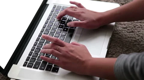 Hands typing on laptop keyboard Stock-Footage 40883285