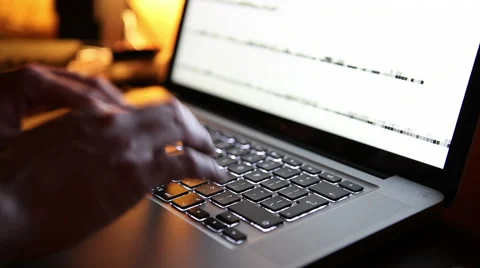 Hands typing on laptop keyboard Stock Footage 41405610