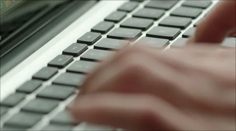 Hands Typing on Laptop Keyboard Stock Footage 60383219
