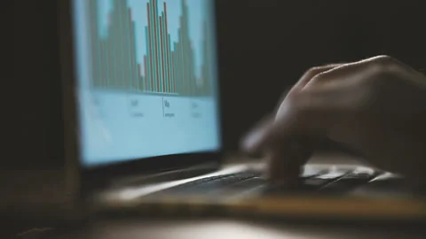 Hands typing on laptop keyboard Stock Footage 106780000