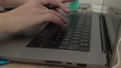 Hands Typing on Laptop Keyboard. Stock Footage 278461877