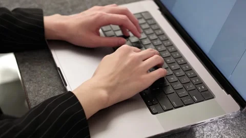 Hands Typing on Laptop Keyboard Stock Footage 315270181
