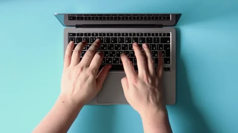 Hands Typing on Laptop Keyboard Stock Footage 325036275