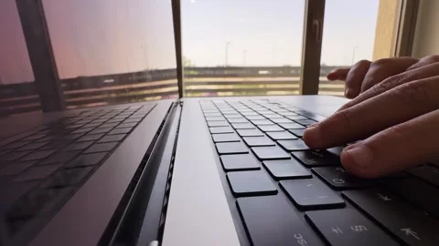 Hands Typing on Laptop Keyboard Stock Footage 335190906