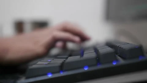 Hands Typing On A Modern Trendy Keyboard. Online Concept. Work From Home. 스톡 동영상 156467564