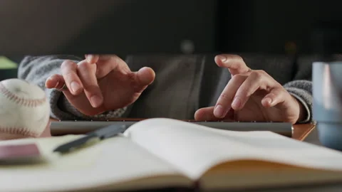 Hands Typing on PC Keyboard Stock Footage 306829139