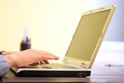 Hands typing Stock Photos