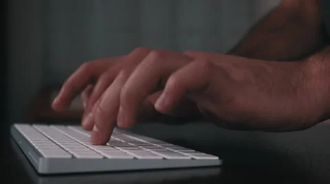 Hands typing on sleek keyboard Stock-Footage 61009653