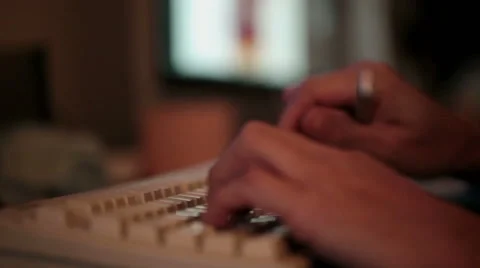Hands Typing text on computer keyboard Stock Footage 44411633