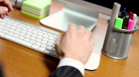 Hands Typing text  information on desktop computer 스톡 동영상 837675