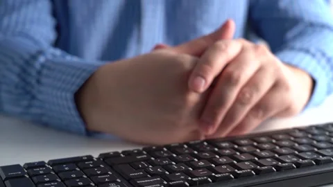 Hands Typing Text on the Keyboard. Close-up. Video stock 150863774
