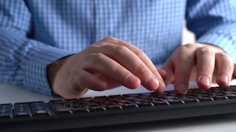 Hands Typing Text on the Keyboard. Close-up. Stock Footage 152327183