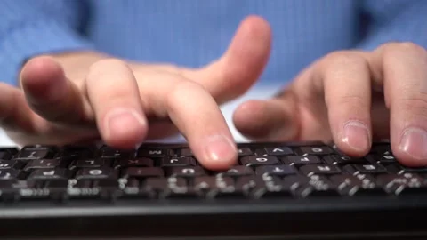 Hands Typing Text on the Keyboard. Close-up. Stock-Footage 152473218