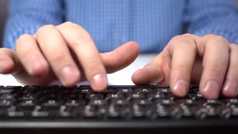 Hands Typing Text on the Keyboard. Close-up. Stock Footage 156815661