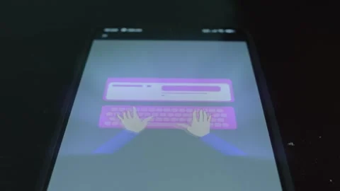 Hands typing a text on the keyboard, presentation Video stock 309457622