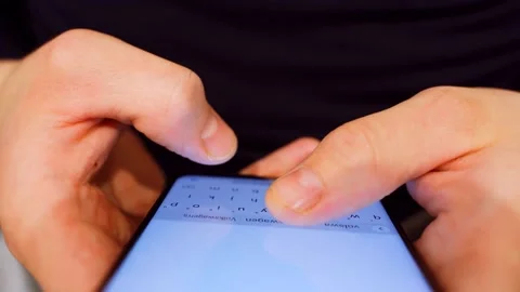 Hands typing text on smartphone close-up Stock Footage 149351440