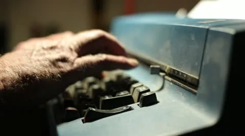 Hands Typing on Typewriter Stock Footage 21258001
