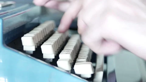 Hands typing on a typewriter Stock Footage 63271593