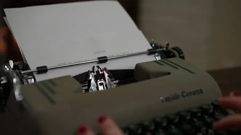 Hands typing on typewriter Stock Footage 262452628