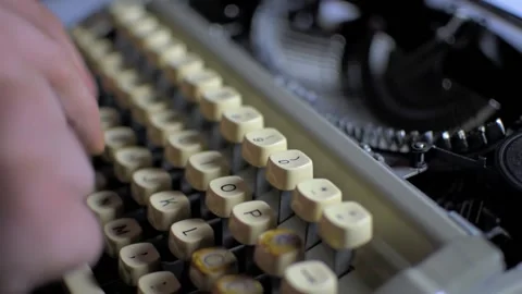 Hands typing on typewriter keys, Full HD 1080 Stock Footage 146853199