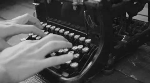 Hands typing on a typewriter,old typewriter Stock Footage 47273125