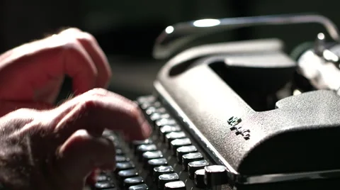 Hands Typing on Vintage Typewriter Stock Footage 65405365
