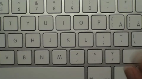 Hands Typing On A White Keyboard, Key, Technology, Desktop, Top View Stock Footage 42849430