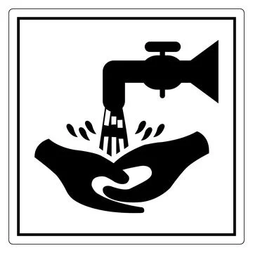Hands Under Water Stream Icon for Hygiene Concept Stock Illustration