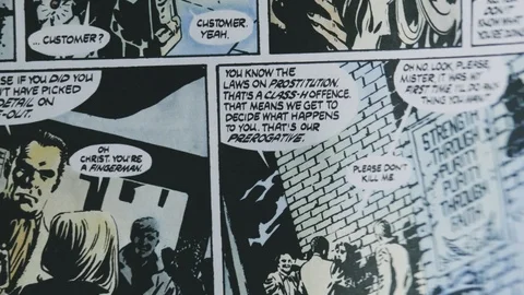 Hands unfolding comic book Stock Footage 92526531