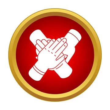 Hands uniting for teamwork and collaboration concept icon 스톡 일러스트