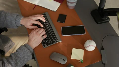 Hands of Unrecognizable Developer Working with Program Code at Desk Stock Footage 306832828