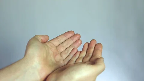 Hands using antibacterial sanitizer gel close-up. Hand disinfection during a  Video stock 127259121