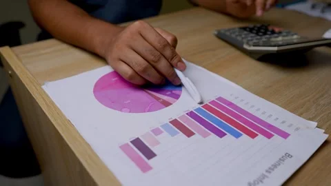 Hands Using Calculator with Financial Documents Stock Footage 315982456