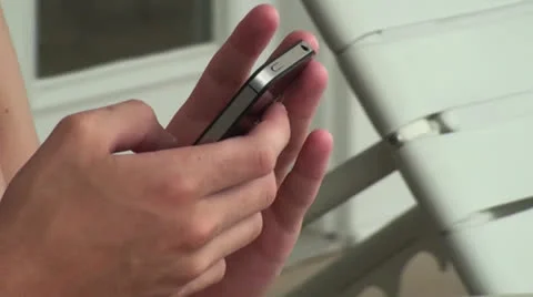 Hands Using Cell Phone Stock Footage 26661084