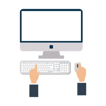 Hands using computer 스톡 일러스트