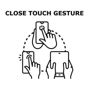Hands using digital devices performing touch gestures Stock Illustration
