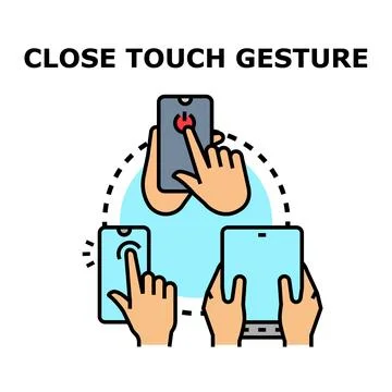 Hands using digital devices performing touch gestures Stock Illustration