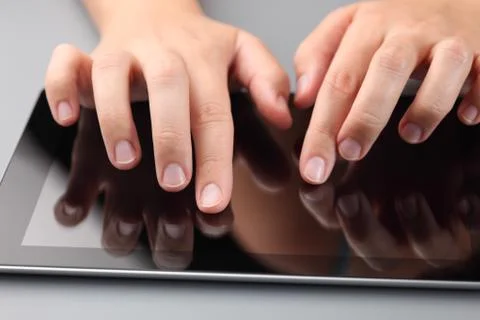 Hands Using Digital Tablet Stock Photos